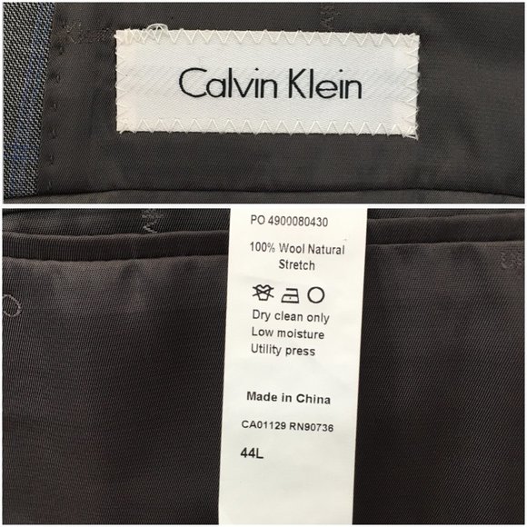 Calvin Klein Mens Blazer Sport Coat‎ Two Button Casual Jacket Size 44L Wool Suit - Picture 8 of 13